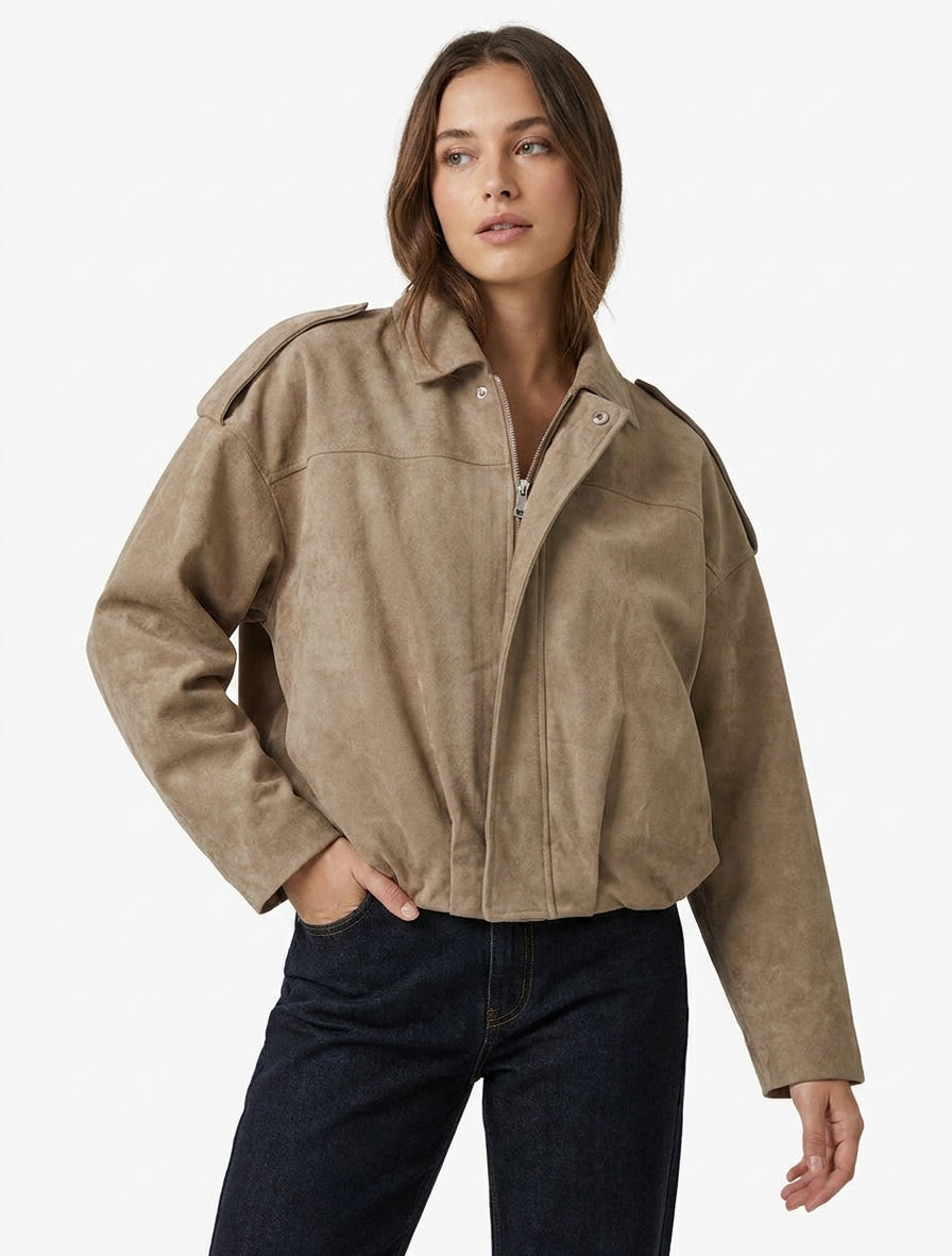 Bomber met suède-effect - Mol