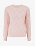 Pull uni en maille à col rond - Rose - 1