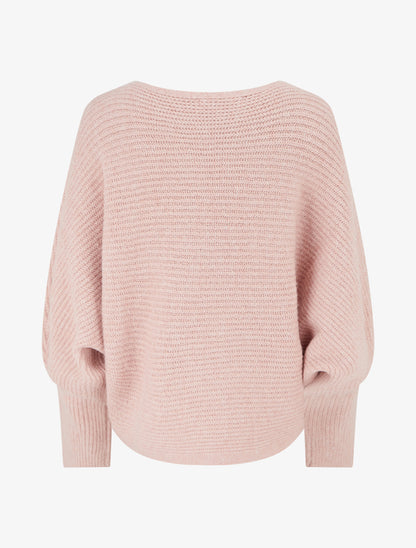 Pull en maille à manches longues chauves-souris - Rose - 2