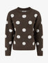 Pull en maille à pois - Marron - 1