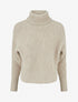 Pull en laine mélangée irisé à col roulé - Taupe - 1