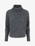 Pull en laine mélangée irisé à col roulé - Gris - 1