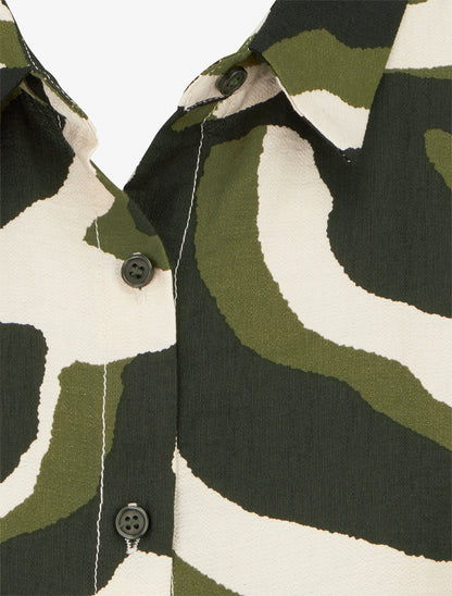 Chemise fluide imprimé tigré - Kaki - 3