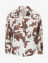 Chemise fluide satinée imprimé vache - Marron - 1