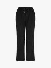 Pantalon droit en velours style maille - Noir - 1