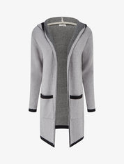Gilet ouvert à capuche - Gris - 1