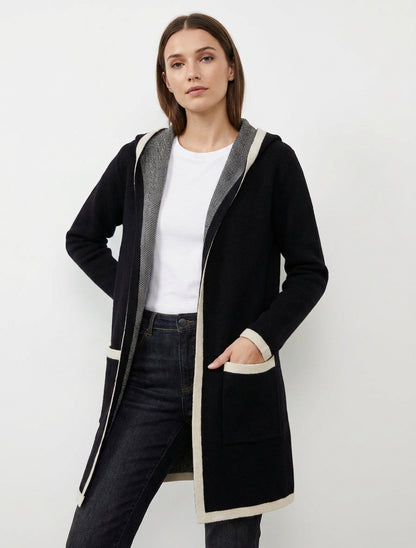 Open vest met capuchon - Beige