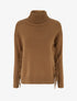 Pull uni frangés à col roulé - Camel - 1