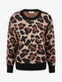 Pull à col rond et imprimé léopard - Camel - 1