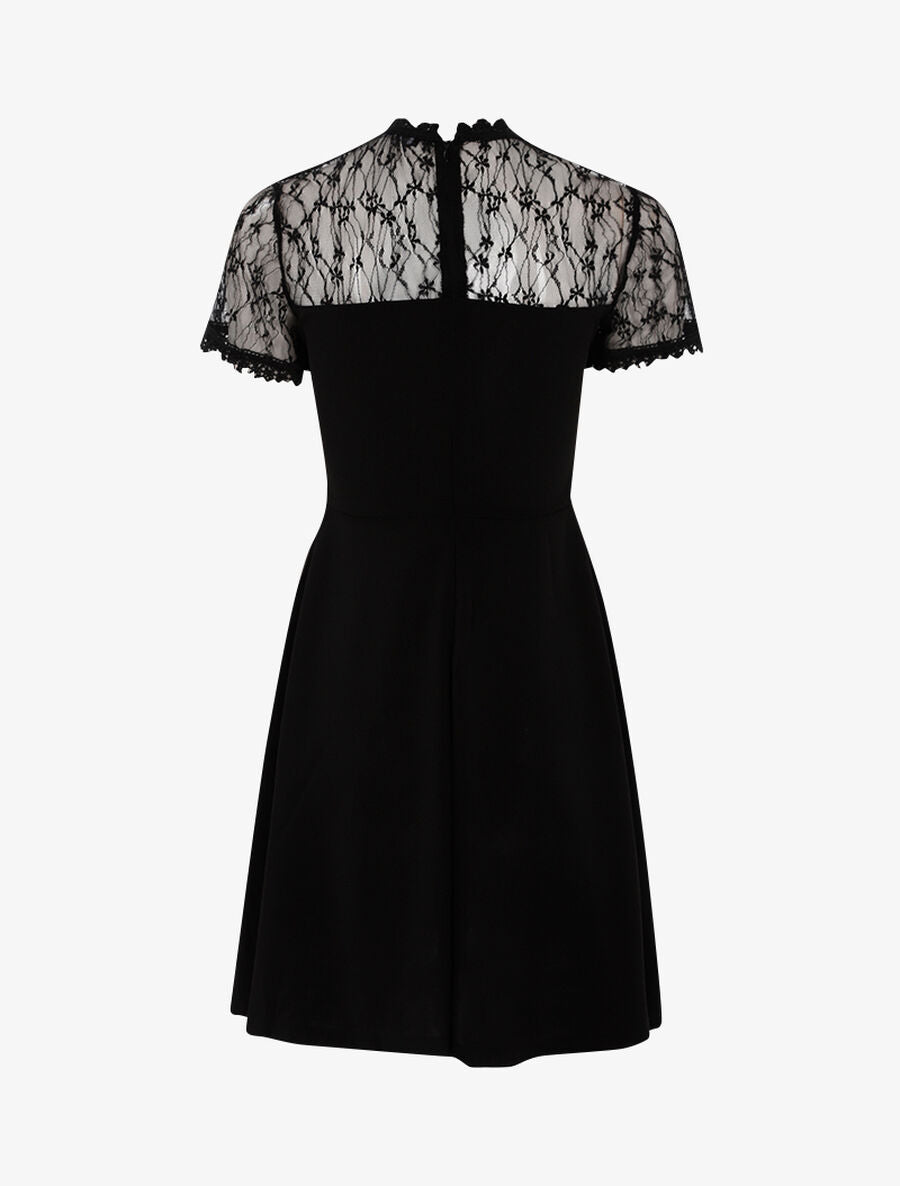 Robe à haut de poitrine ajouré - Noir - 2