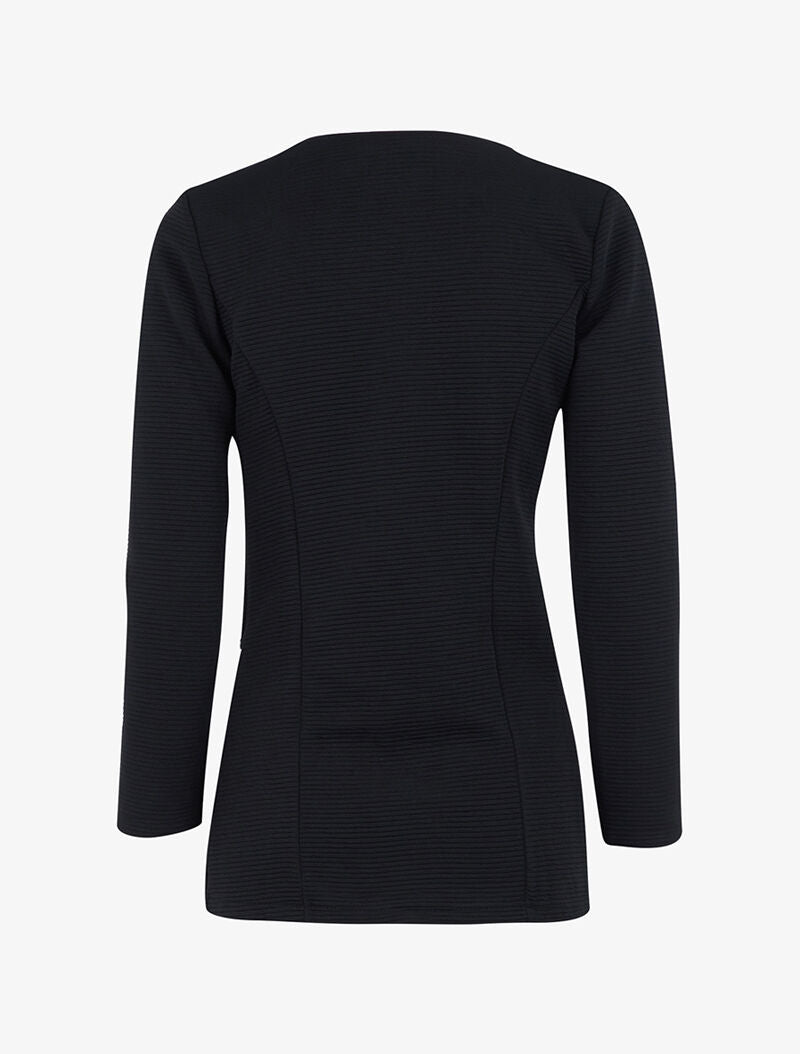 Veste effet rayé à zips - Noir - 2
