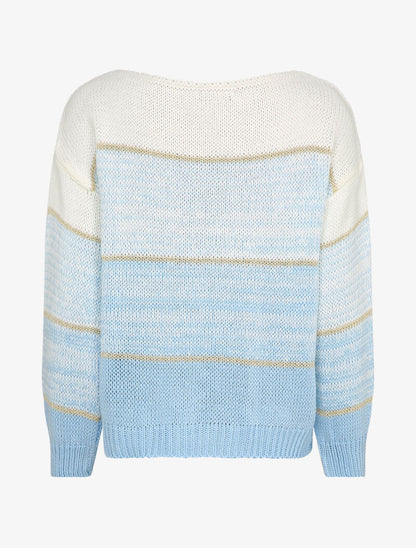 Pull oversize à bandes irisées - Bleu - 2