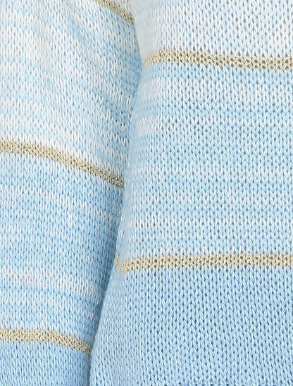 Pull oversize à bandes irisées - Bleu - 3