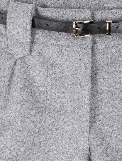 Short en feutrine à bords retroussés - Gris chiné - 3