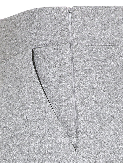 Jupe trapèze en feutrine - Gris clair - 3