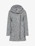 Manteau à capuche et zip effet laine bouclée - Gris clair - 4