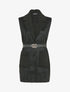 Veste sans manches style peau lainée - Noir - 4