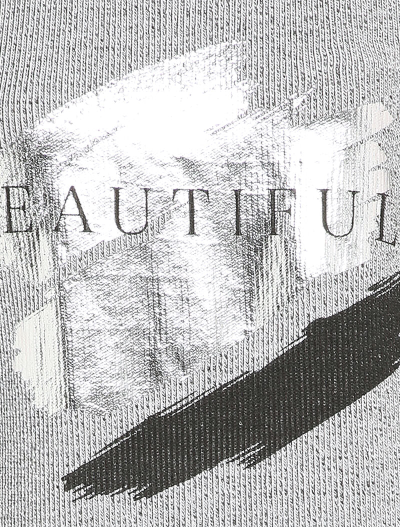 Pull à message floqué irisé - Gris chiné - 3