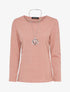 Pull droit à col rond - Rose poudré - 1