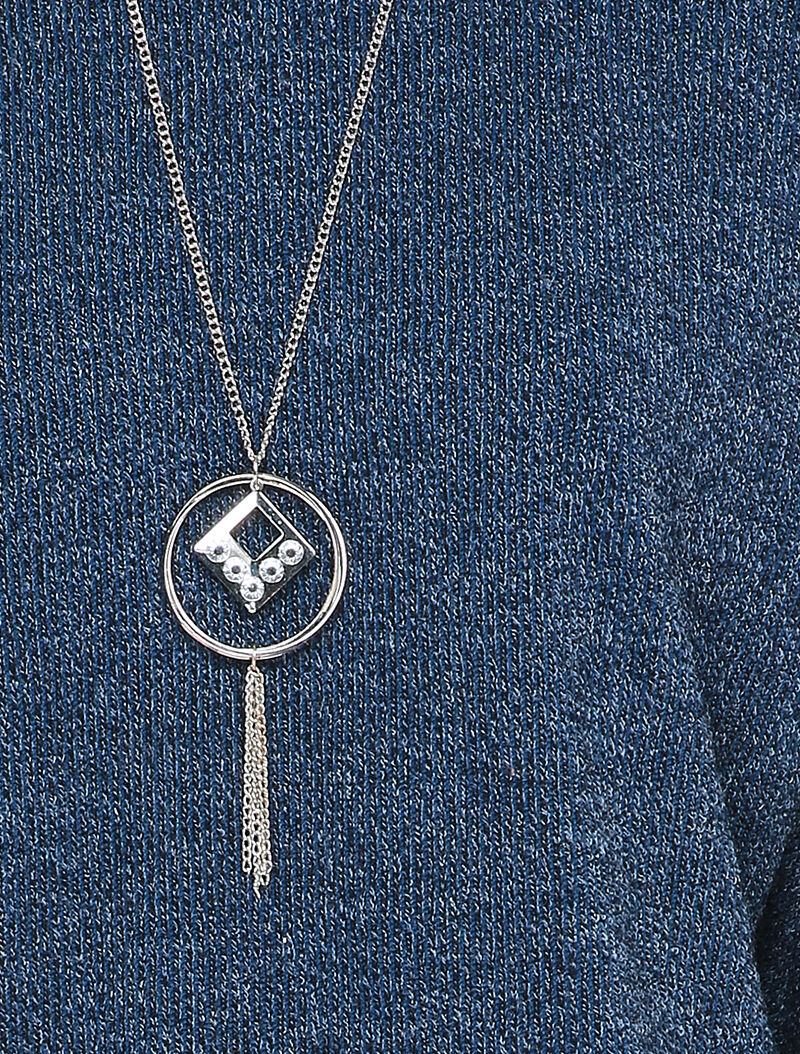 Pull à col rond et manches dolman - Bleu - 3