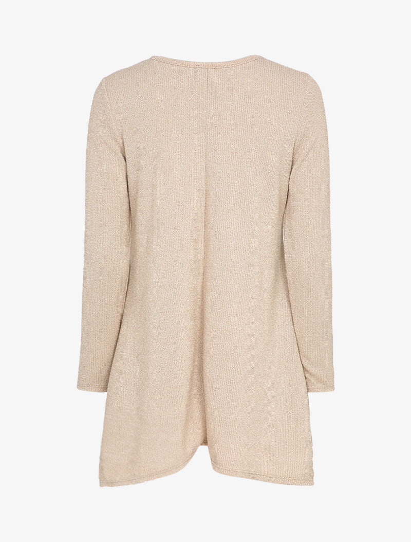 Pull asymétrique à broche à plumes - Beige - 2