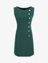 Robe stretch à boutons stylisés - Vert - 1
