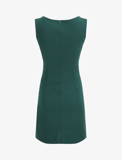 Robe stretch à boutons stylisés - Vert - 2