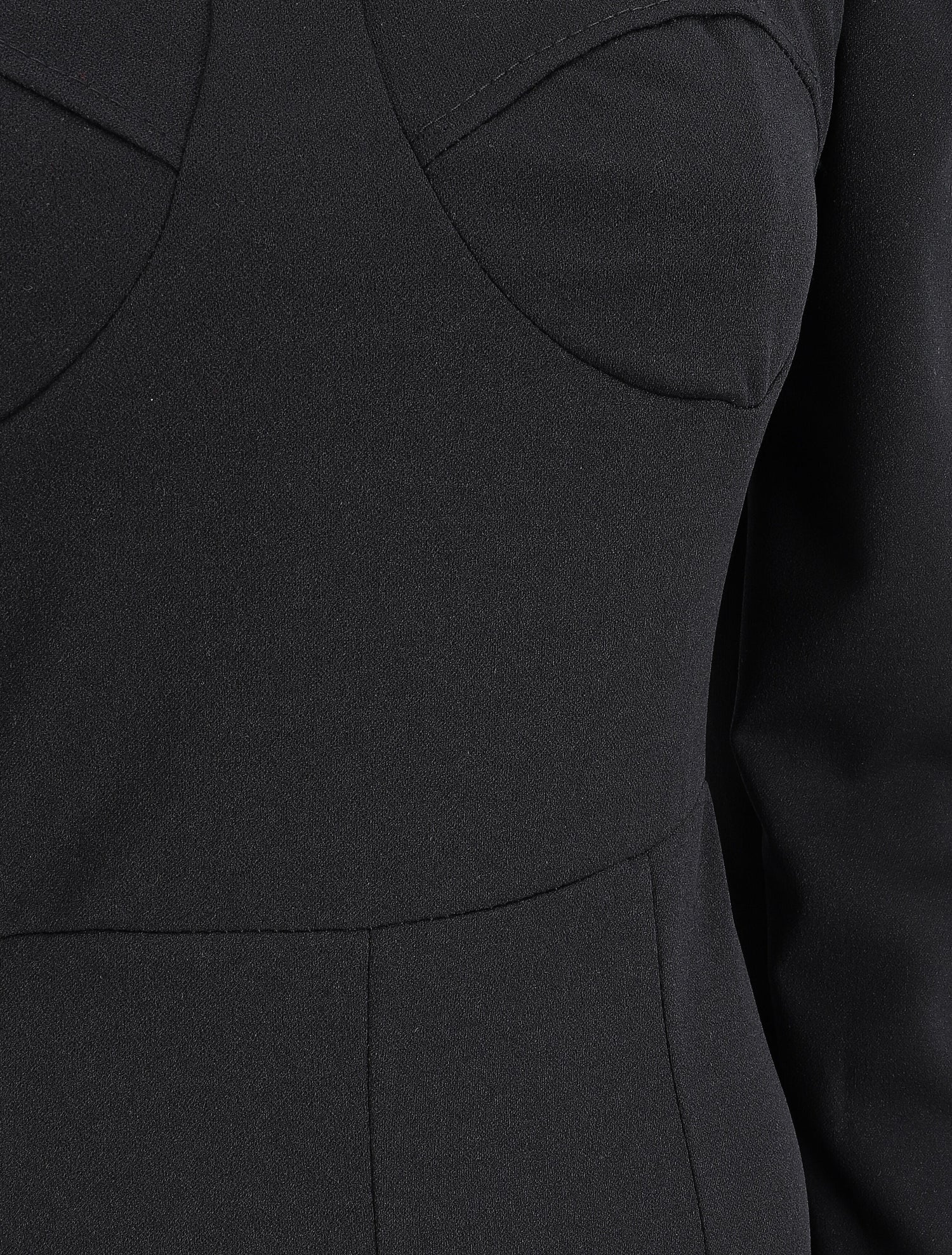 Robe volantée à manches gigot - Noir - 3