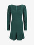 Robe volantée à manches gigot - Vert - 1