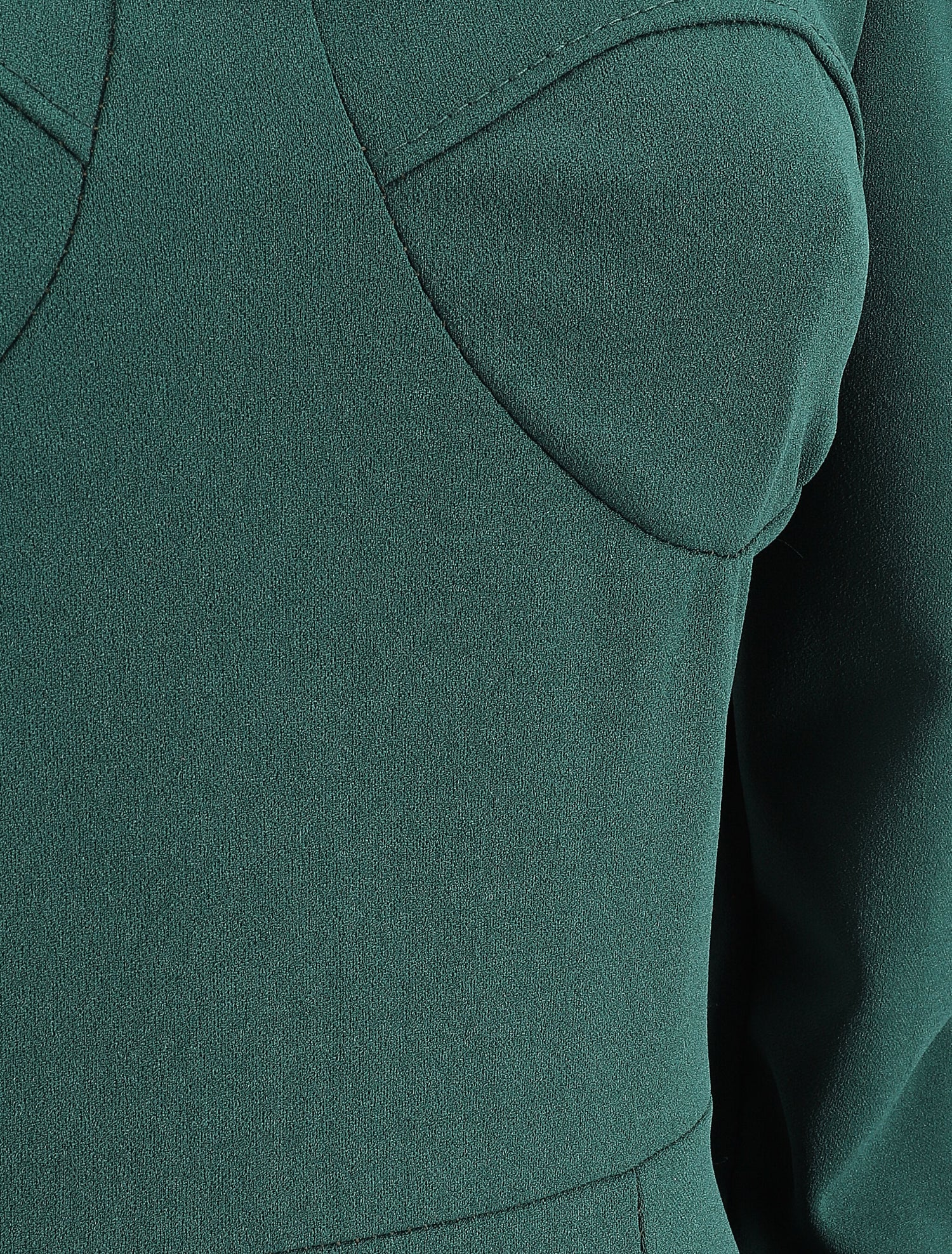 Robe volantée à manches gigot - Vert - 3