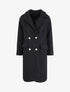 Manteau croisé effet laine bouclée - Noir - 4