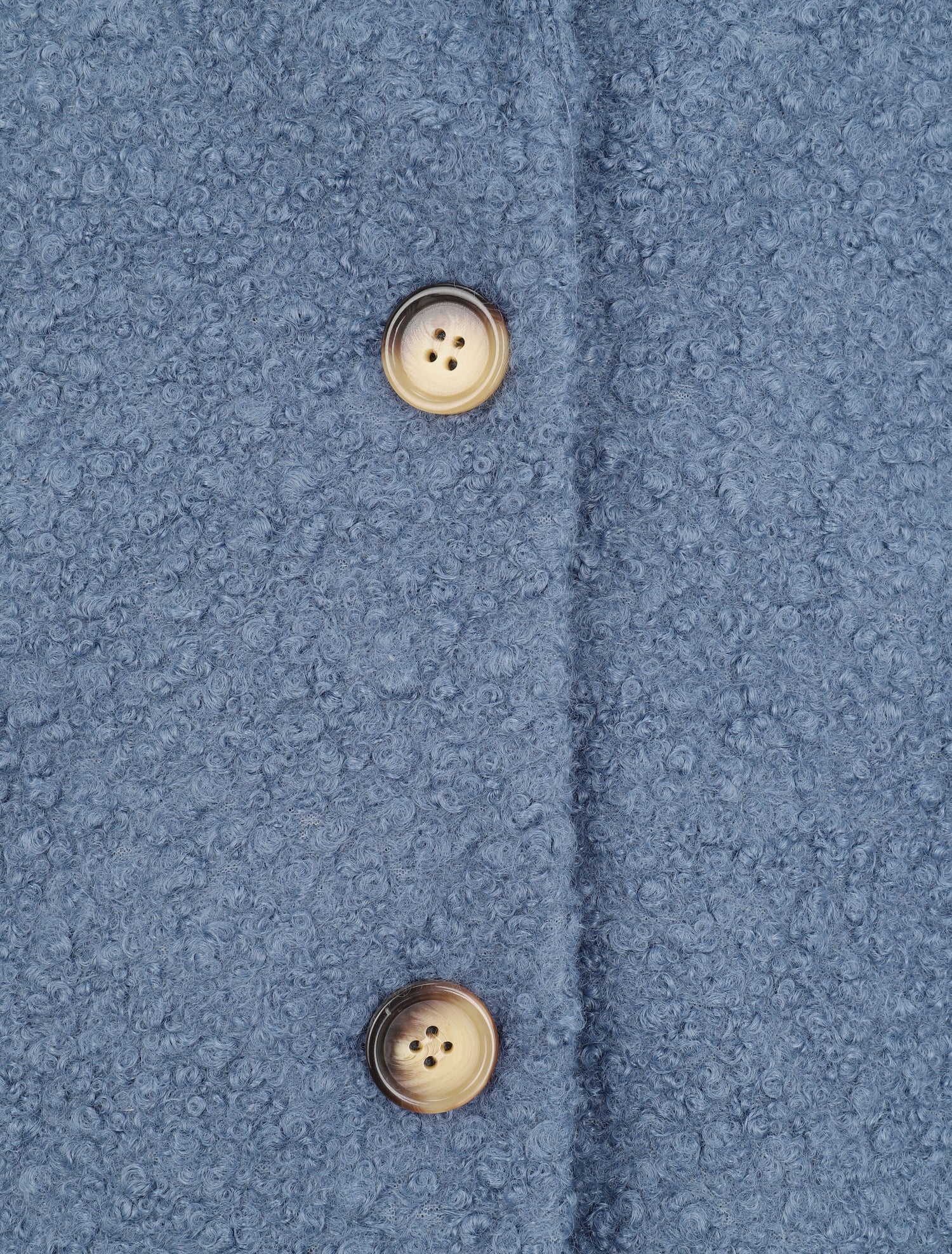 Manteau léger effet laine bouclée - Bleu cendré - 4