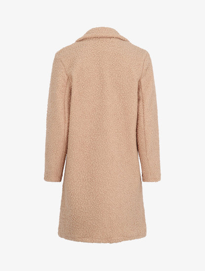 Manteau léger effet laine bouclée - Camel - 2