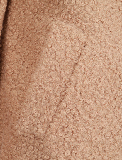 Manteau léger effet laine bouclée - Camel - 3