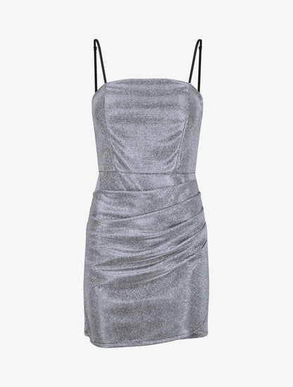 Robe bandeau à détail drapé - Noir - 1