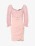 Robe drapée à buste en dentelle et sequins - Rose poudré - 1