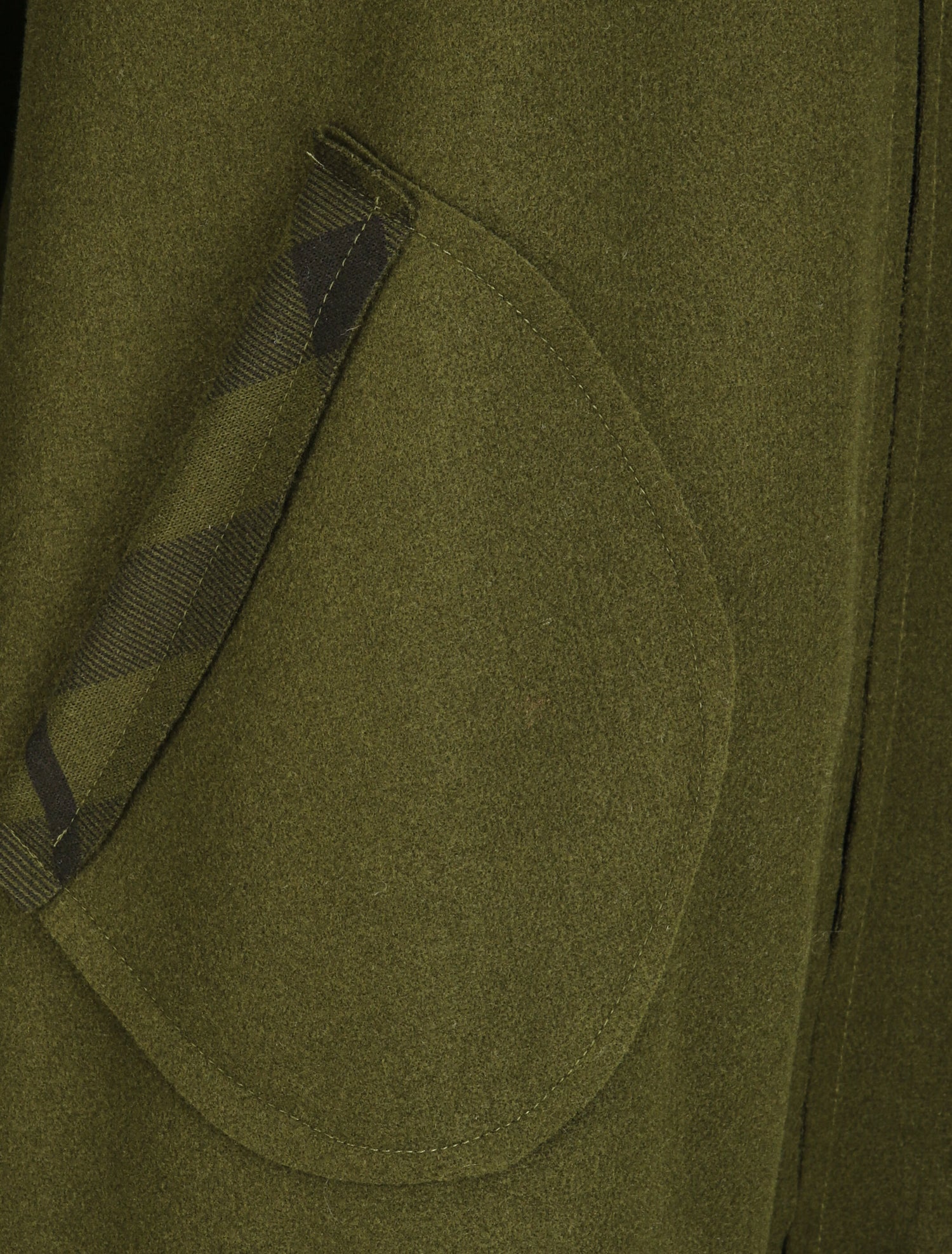 Manteau à capuche et détails imprimé carreaux - Kaki - 3