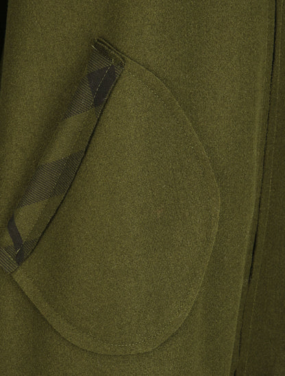 Manteau à capuche et détails imprimé carreaux - Kaki - 3