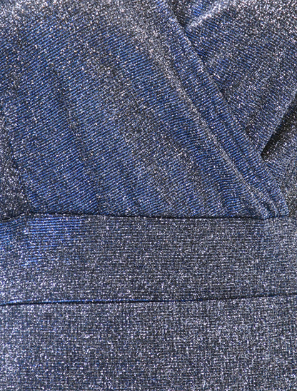 Robe longue empire à paillettes - Bleu - 3