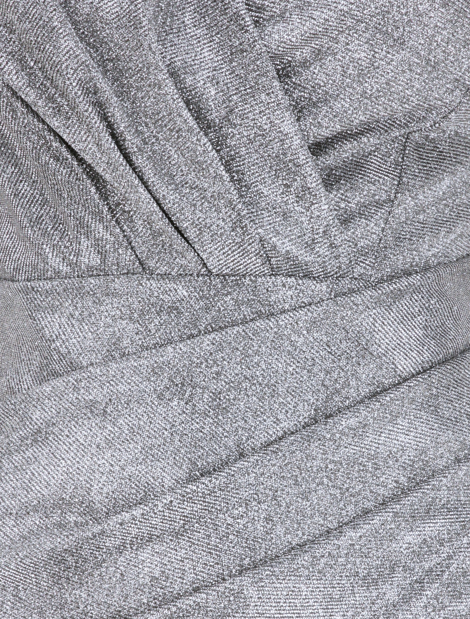 Robe drapée à manches gigot et paillettes - Argent - 3