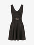 Robe à col V et paillettes - Noir - 4