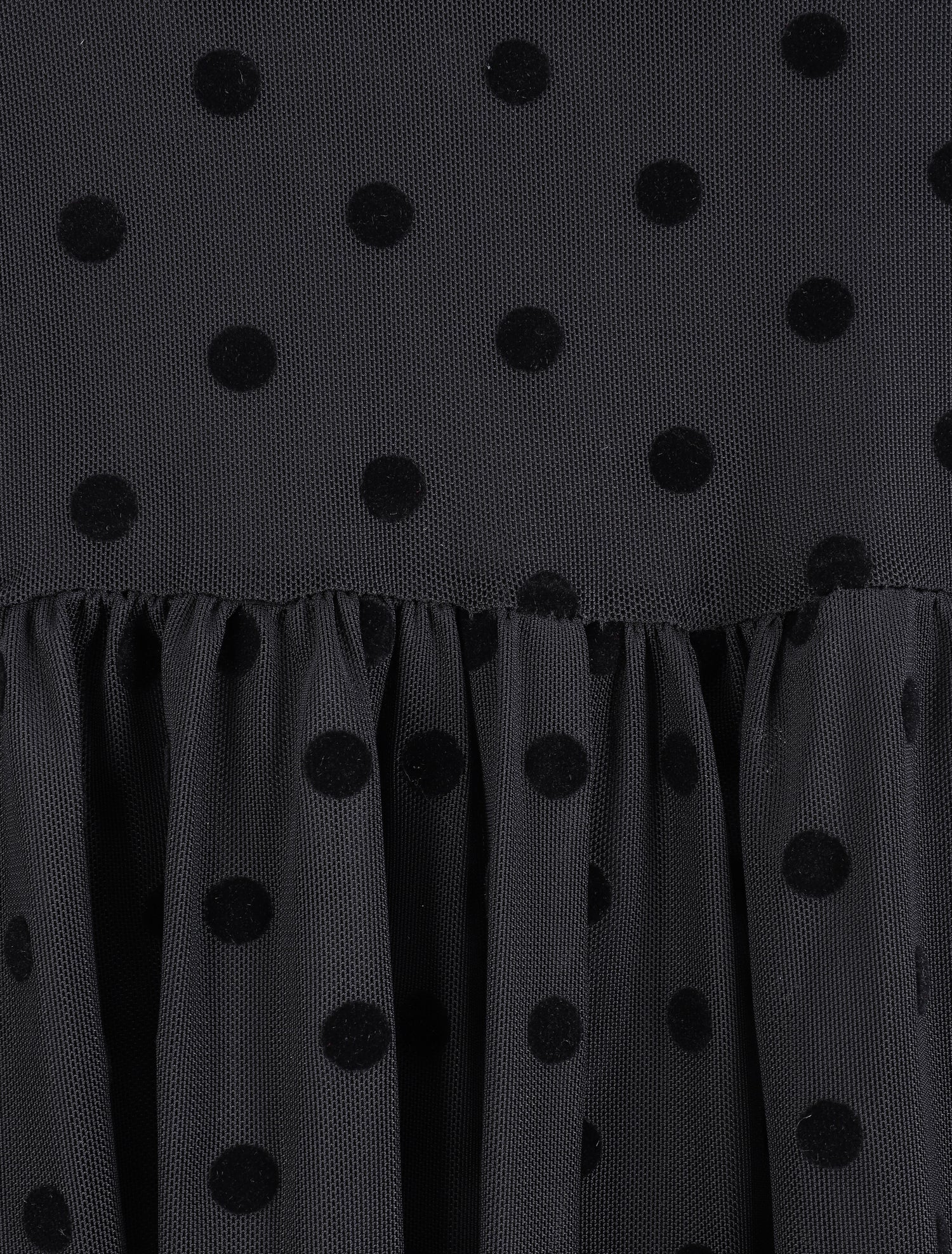 Robe plumetis à col volanté - Noir - 3