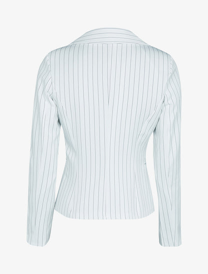 Blazer cintré à rayures - Blanc - 2