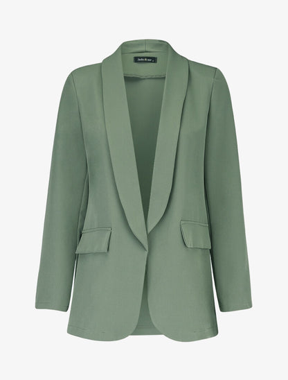Blazer ouvert uni - Kaki - 3