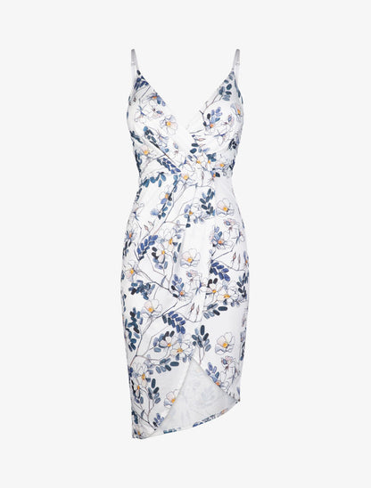 Robe fluide à imprimé floral - Ecru - 3