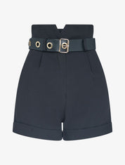 Short taille haute ceinturé - Noir - 3