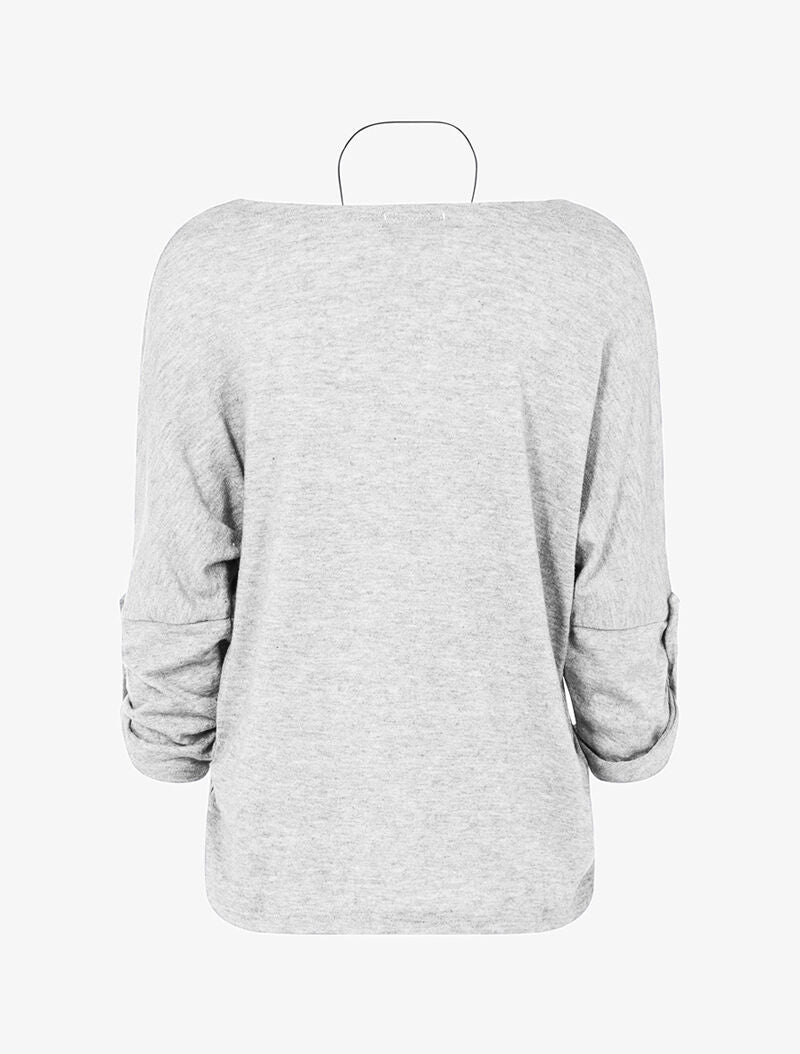Pull chauve souris avec sautoir - Gris clair - 2