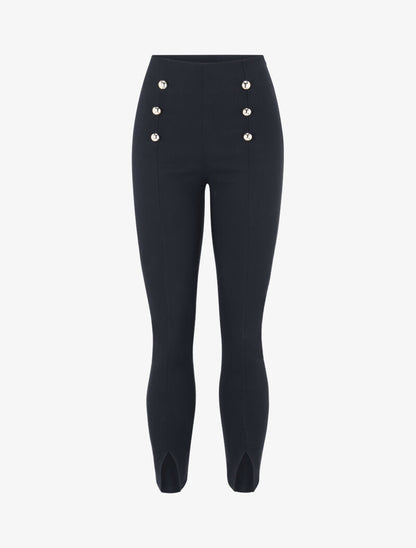Legging 7/8 à bords fendus - Noir - 1