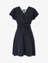 Robe cintrée à épaules volantées - Noir - 1