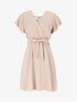 Robe cintrée à épaules volantées - Beige - 1